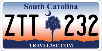 SC license plate ZTT232