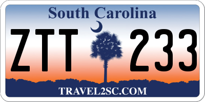 SC license plate ZTT233