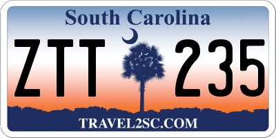 SC license plate ZTT235