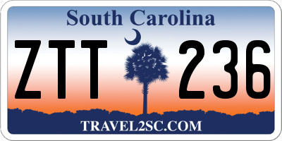 SC license plate ZTT236