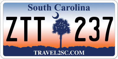 SC license plate ZTT237