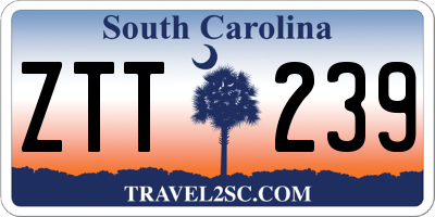SC license plate ZTT239