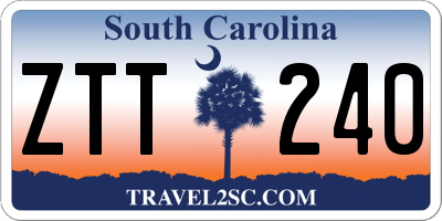 SC license plate ZTT240