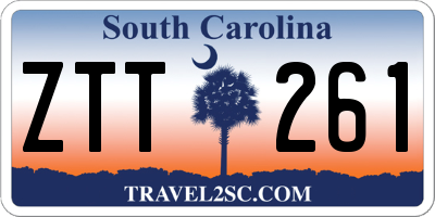 SC license plate ZTT261