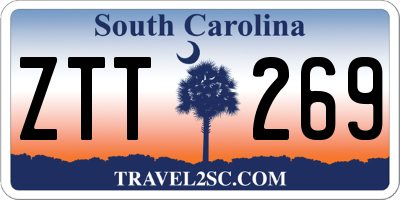 SC license plate ZTT269