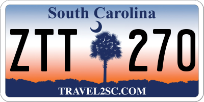 SC license plate ZTT270