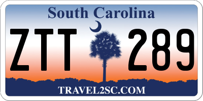 SC license plate ZTT289