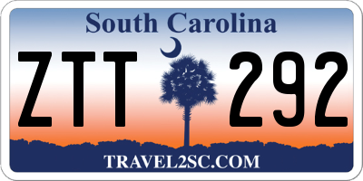 SC license plate ZTT292
