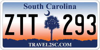 SC license plate ZTT293