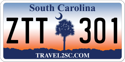 SC license plate ZTT301