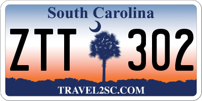 SC license plate ZTT302