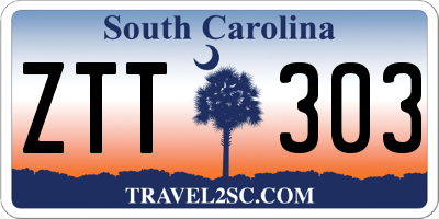 SC license plate ZTT303
