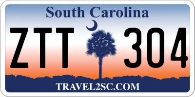 SC license plate ZTT304