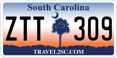 SC license plate ZTT309