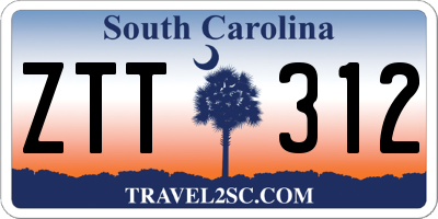 SC license plate ZTT312