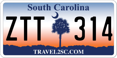 SC license plate ZTT314