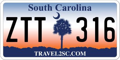 SC license plate ZTT316