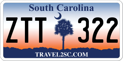 SC license plate ZTT322