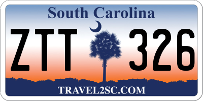 SC license plate ZTT326
