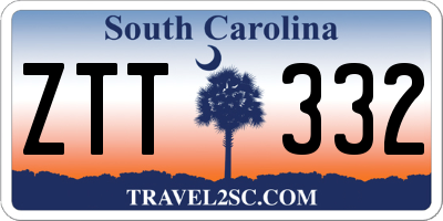 SC license plate ZTT332