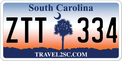 SC license plate ZTT334