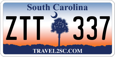 SC license plate ZTT337
