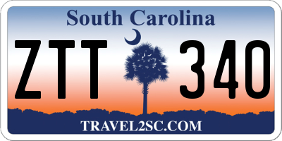 SC license plate ZTT340