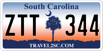 SC license plate ZTT344