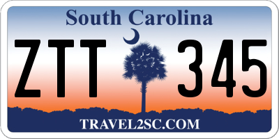 SC license plate ZTT345