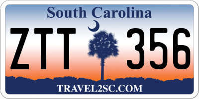 SC license plate ZTT356
