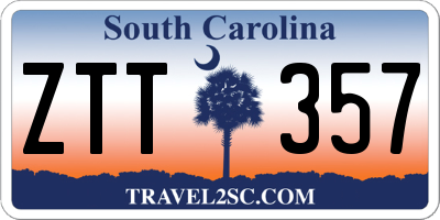 SC license plate ZTT357
