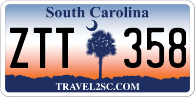 SC license plate ZTT358