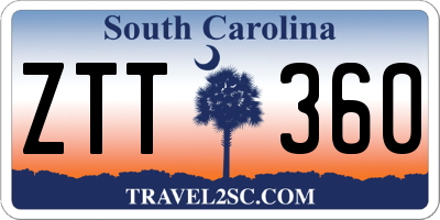 SC license plate ZTT360