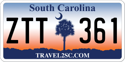 SC license plate ZTT361
