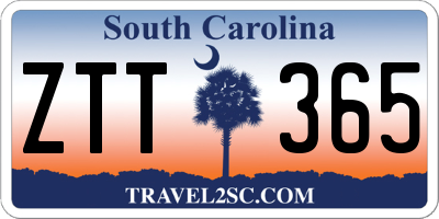 SC license plate ZTT365
