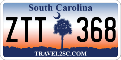 SC license plate ZTT368