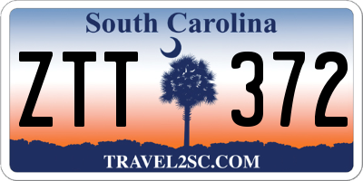 SC license plate ZTT372