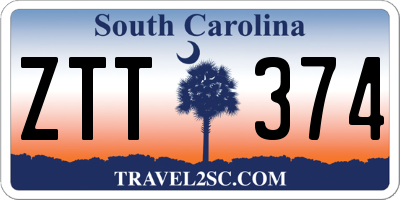 SC license plate ZTT374