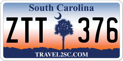 SC license plate ZTT376