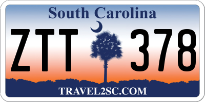 SC license plate ZTT378