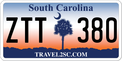 SC license plate ZTT380