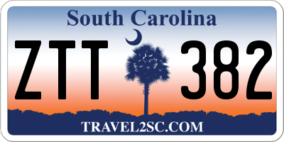 SC license plate ZTT382