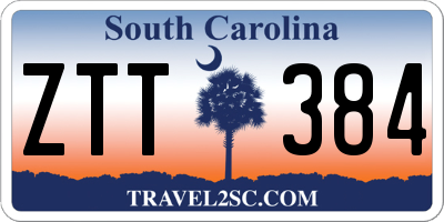 SC license plate ZTT384