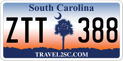 SC license plate ZTT388