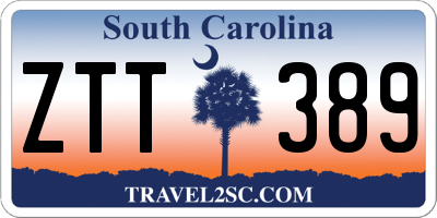 SC license plate ZTT389
