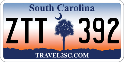 SC license plate ZTT392