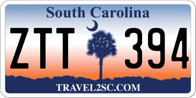 SC license plate ZTT394