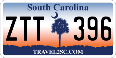SC license plate ZTT396