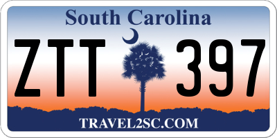 SC license plate ZTT397