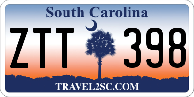 SC license plate ZTT398